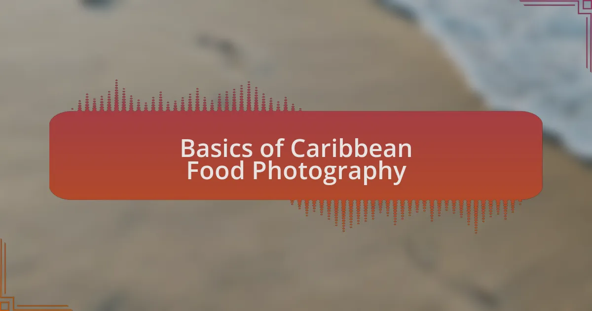 Basics of Caribbean Food Photography