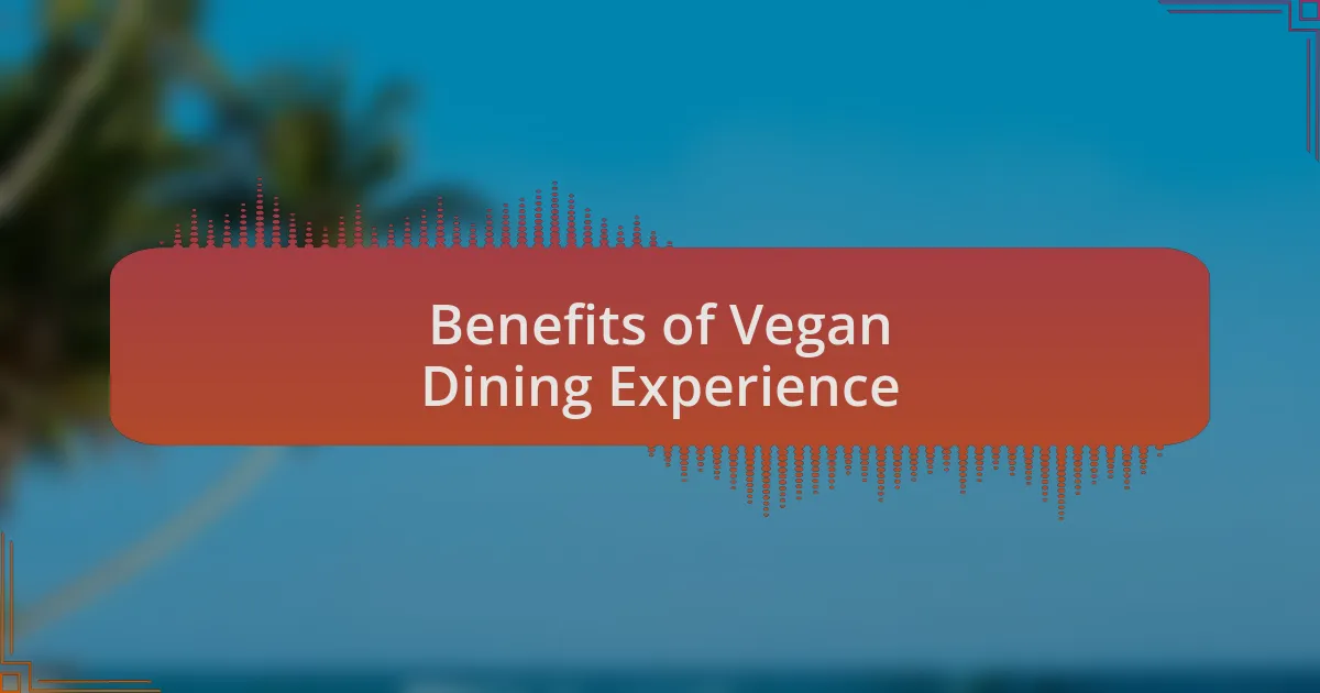 Benefits of Vegan Dining Experience