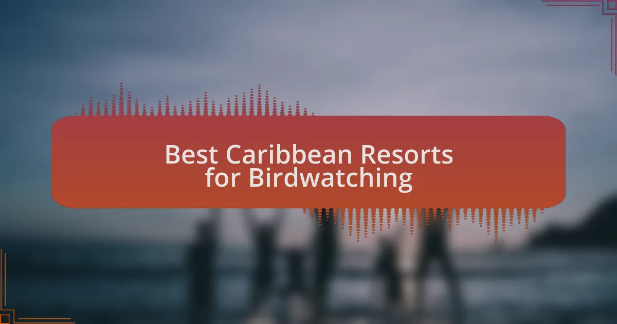 Best Caribbean Resorts for Birdwatching