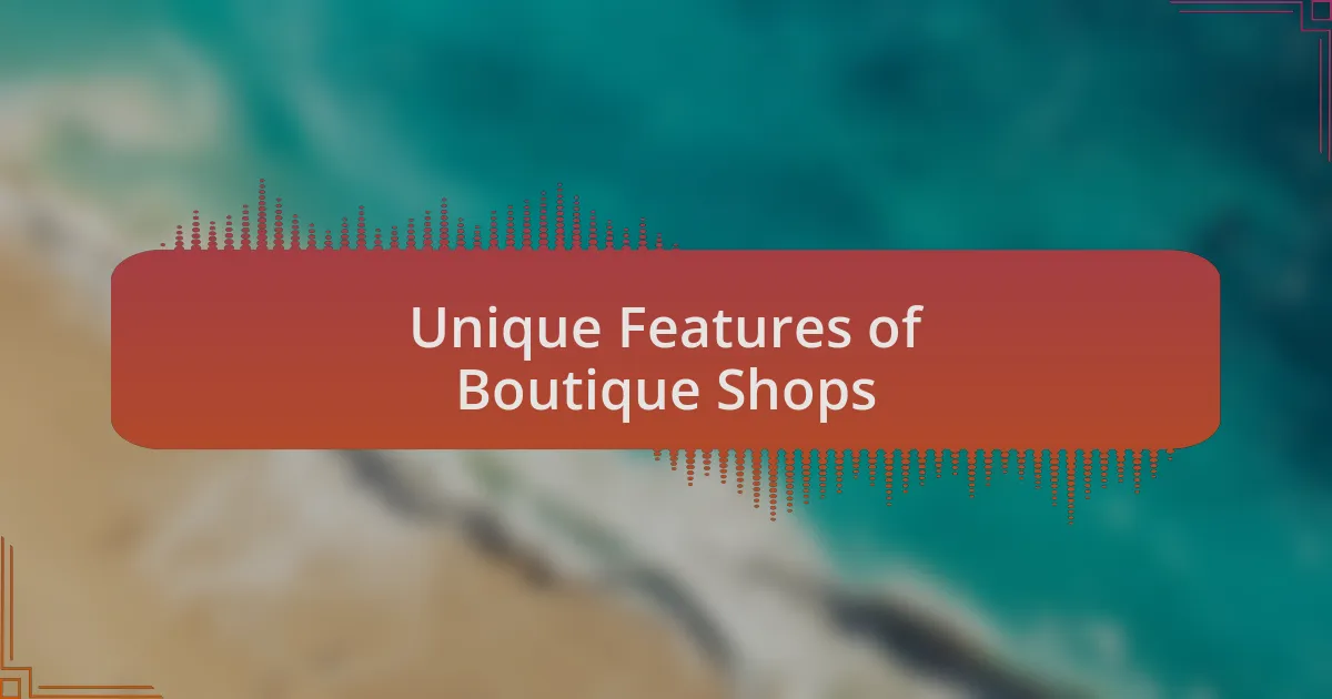 Unique Features of Boutique Shops